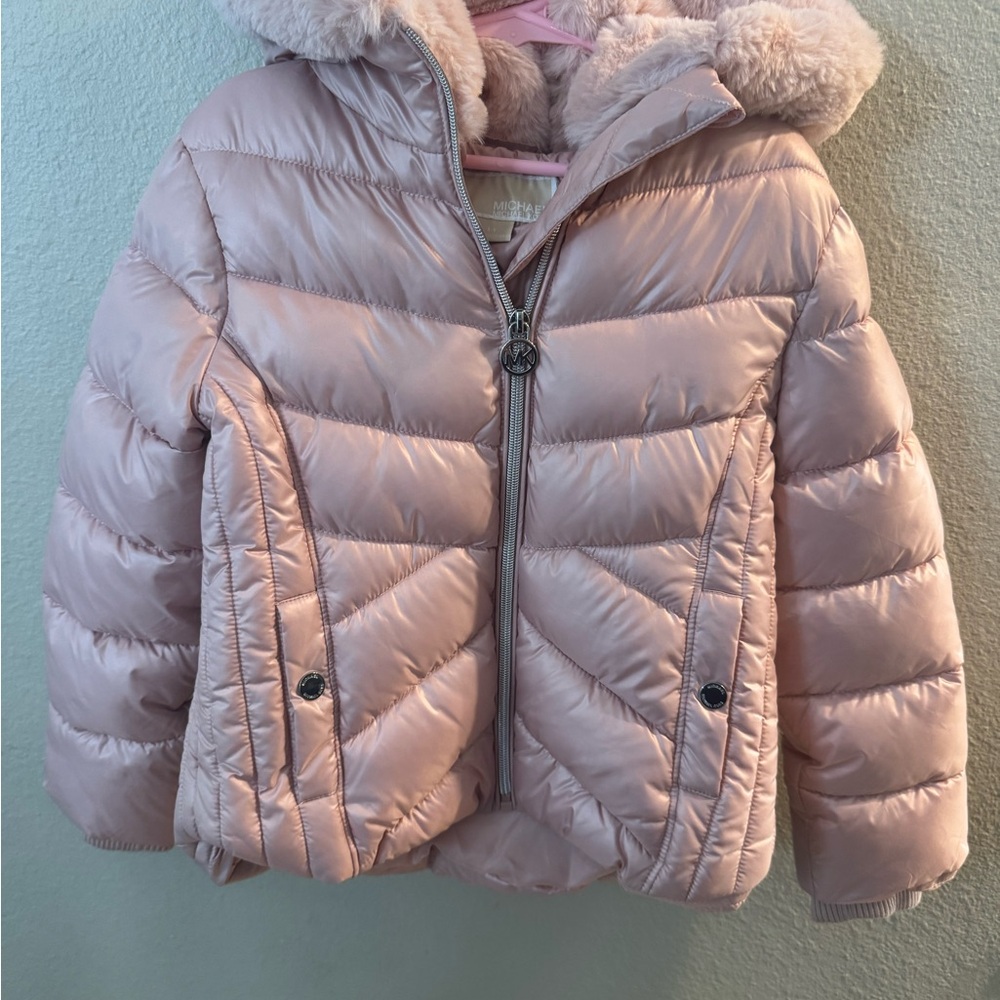 Michael kors pink puffer jacket